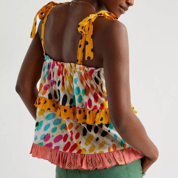 Anthropologie Conditions Apply Tie Strap Multicolored Cami - Picture 4 of 4